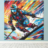 Fantasy Niedlich Glass Alpin Ski Leinwanddruck (Insitu (Holzboden))