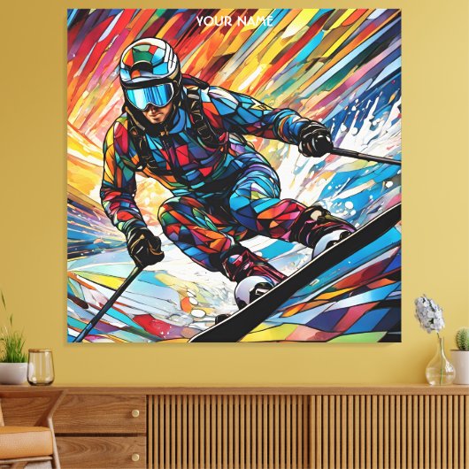 Fantasy Niedlich Glass Alpin Ski Leinwanddruck (Insitu (Wohnzimmer))