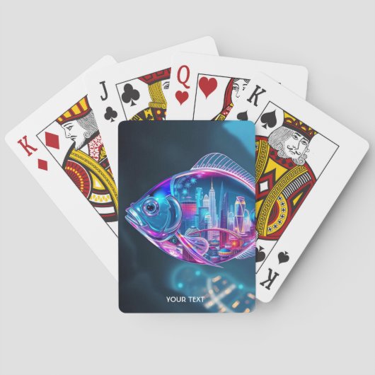 Fantasy Niedlich Glass Fish City Spielkarten (Rückseite)