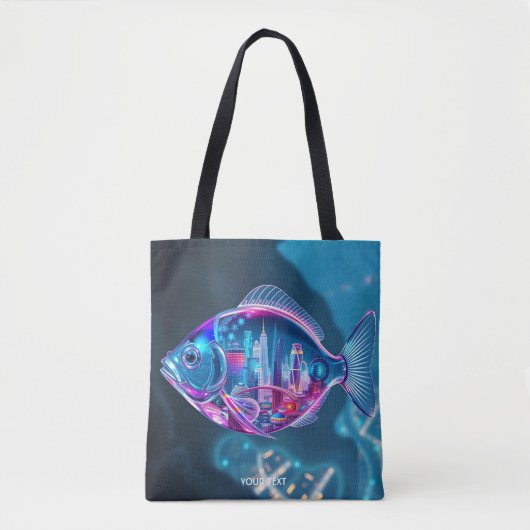 Fantasy Niedlich Glass Fish City Tasche (Vorderseite)