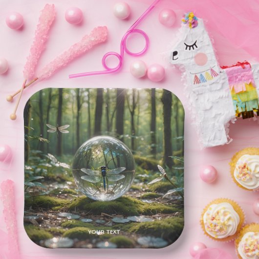 Fantasy Niedlich Glass Sphere Dragonfly Pappteller (Party)