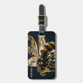 Fantasy Niedlich Glass Yellow Black Bee Gepäckanhänger (Vorderseite vertikal)