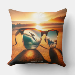Fantasy Niedlich Glasses Sunset Beach Kissen