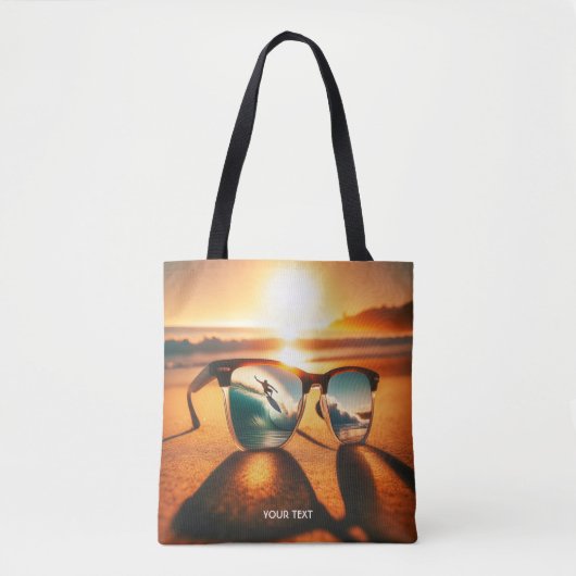 Fantasy Niedlich Glasses Sunset Beach Tasche (Vorderseite)