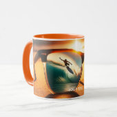 Fantasy Niedlich Glasses Sunset Beach Tasse (Vorderseite Links)