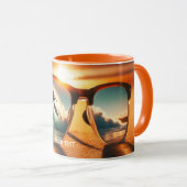 Fantasy Niedlich Glasses Sunset Beach Tasse (VorderseiteRechts)