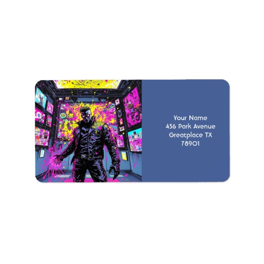 Fantasy Niedlich Glitch In der Galerie Al Porto Adressaufkleber (Vorne)