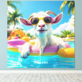 Fantasy Niedlich Goat Float Brille Leinwanddruck (Insitu (Holzboden))