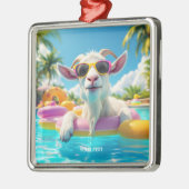 Fantasy Niedlich Goat Float Brille Ornament Aus Metall (Links)