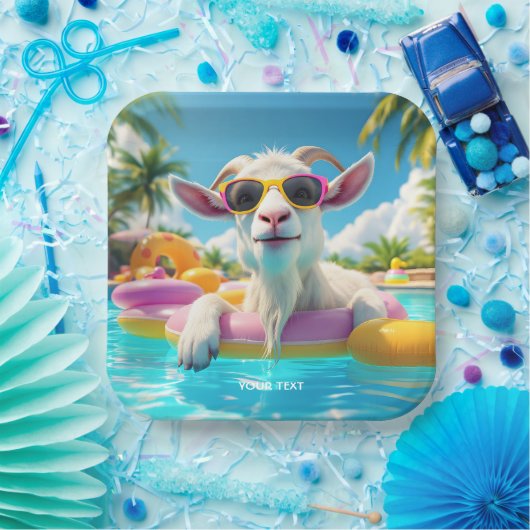 Fantasy Niedlich Goat Float Brille Pappteller (Party)