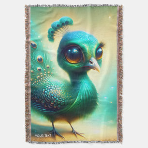 Fantasy Niedlich Green Baby Peacock Decke