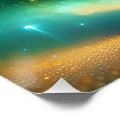 Fantasy Niedlich Green Baby Peacock Poster (Ecke)