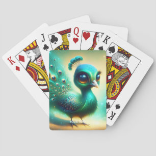 Fantasy Niedlich Green Baby Peacock Spielkarten