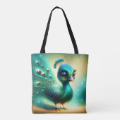 Fantasy Niedlich Green Baby Peacock Tasche (Rückseite)