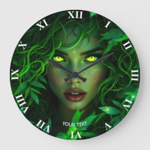 Fantasy Niedlich Green Beautiful Fantastic Große Wanduhr