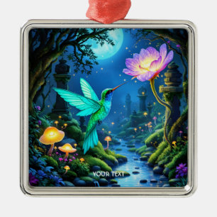 Fantasy Niedlich Green Bird Blume Ornament Aus Metall