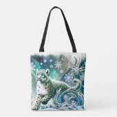 Fantasy Niedlich Green Eyes Leopard Tasche (Rückseite)