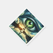 Fantasy Niedlich Green Eyes Paris Serviette (Ecke)
