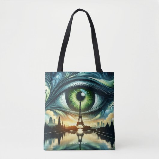 Fantasy Niedlich Green Eyes Paris Tasche (Vorderseite)