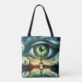 Fantasy Niedlich Green Eyes Paris Tasche (Rückseite)