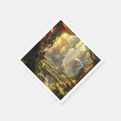 Fantasy Niedlich Green Future City Serviette (Ecke)