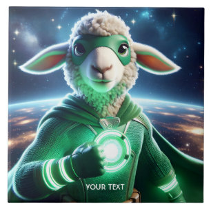 Fantasy Niedlich Green Super Lamb Fliese