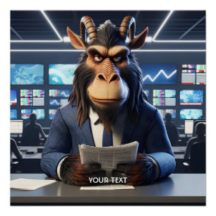 Fantasy Niedlich Grumpy Old Gnu Poster