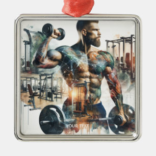Fantasy Niedlich Gym Athlete Weight Ornament Aus Metall