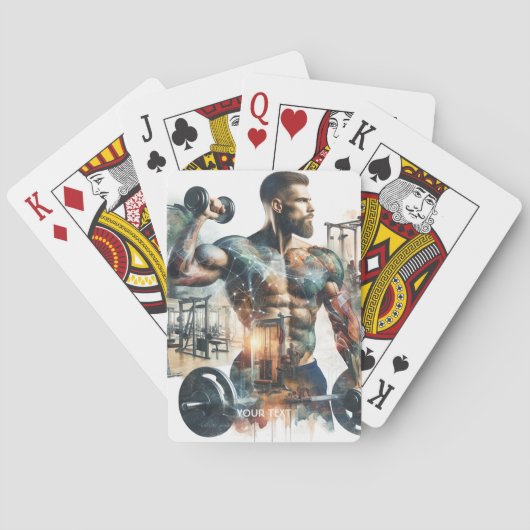 Fantasy Niedlich Gym Athlete Weight Spielkarten (Rückseite)