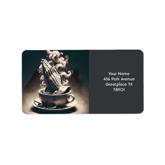 Fantasy Niedlich Handcoffee Cup Adressaufkleber (Vorne)