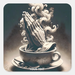 Fantasy Niedlich Handcoffee Cup Quadratischer Aufkleber