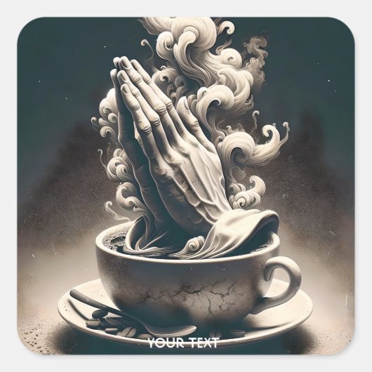 Fantasy Niedlich Handcoffee Cup Quadratischer Aufkleber (Vorderseite)