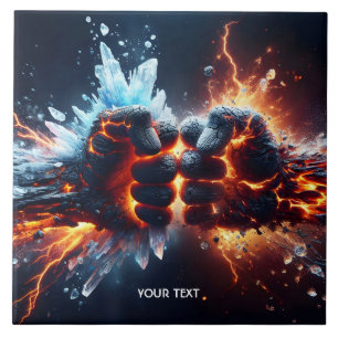Fantasy Niedlich Hands Lava Ice Fliese