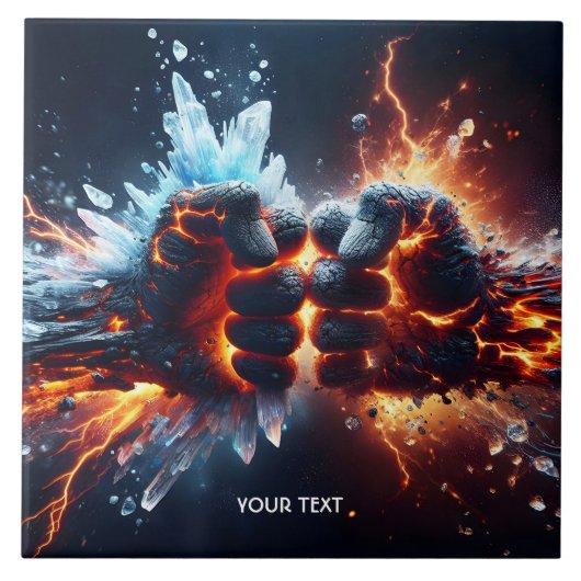 Fantasy Niedlich Hands Lava Ice Fliese (Vorderseite)