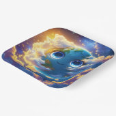 Fantasy Niedlich Happy Earth Space Pappteller (Gewinkelt)