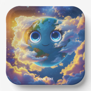 Fantasy Niedlich Happy Earth Space Pappteller