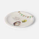 Fantasy Niedlich Happy Igel Balloon Geburtstag Pappteller (Schrägansicht)