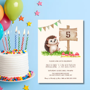 Fantasy Niedlich Happy Igel Forest Geburtstag Einladung