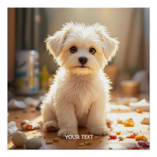Fantasy Niedlich Happy Maltese Puppy Poster