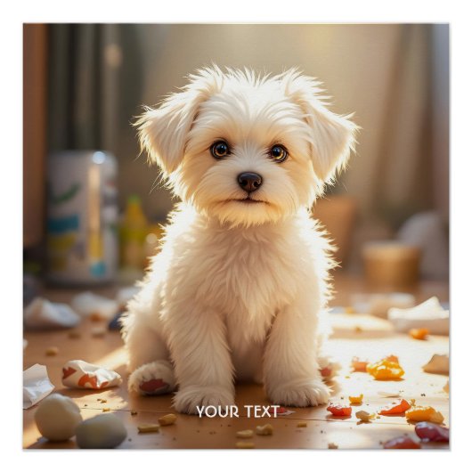 Fantasy Niedlich Happy Maltese Puppy Poster (Vorderseite)