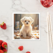 Fantasy Niedlich Happy Maltese Puppy Serviette (Beispiel)