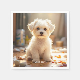 Fantasy Niedlich Happy Maltese Puppy Serviette