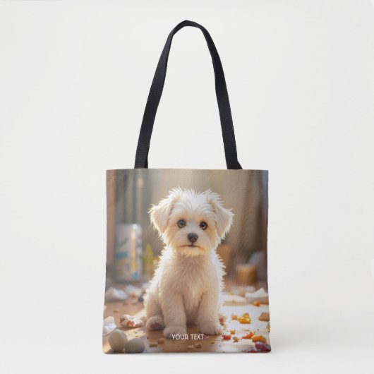 Fantasy Niedlich Happy Maltese Puppy Tasche (Vorderseite)