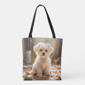 Fantasy Niedlich Happy Maltese Puppy Tasche (Rückseite)