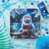 Fantasy Niedlich Happy Otter Nacht Pappteller (Party)