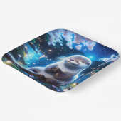 Fantasy Niedlich Happy Otter Nacht Pappteller (Gewinkelt)