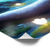 Fantasy Niedlich Happy Otter Nacht Poster (Ecke)