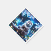 Fantasy Niedlich Happy Otter Nacht Serviette (Ecke)