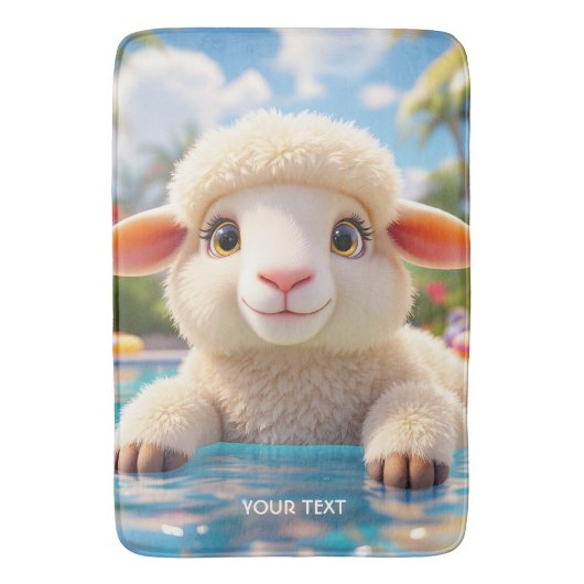 Fantasy Niedlich Happy Sheep Pool Badematte (Vorderseite Vertikal)