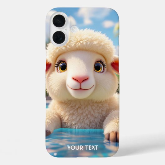 Fantasy Niedlich Happy Sheep Pool Case-Mate iPhone Hülle (Rückseite)